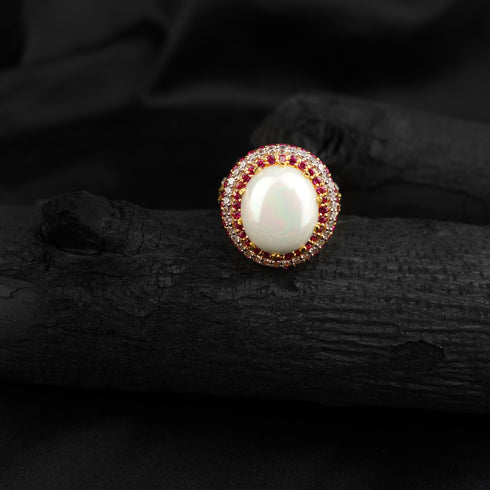 Silver pearl Ring-DS 65